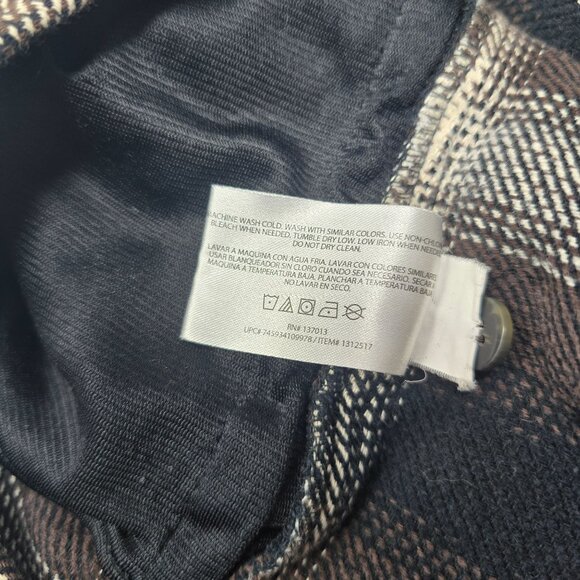 Orvis Brown Black Heavy Flannel Shirt Size Large Long Sleeve Pockets - Picture 5 of 8